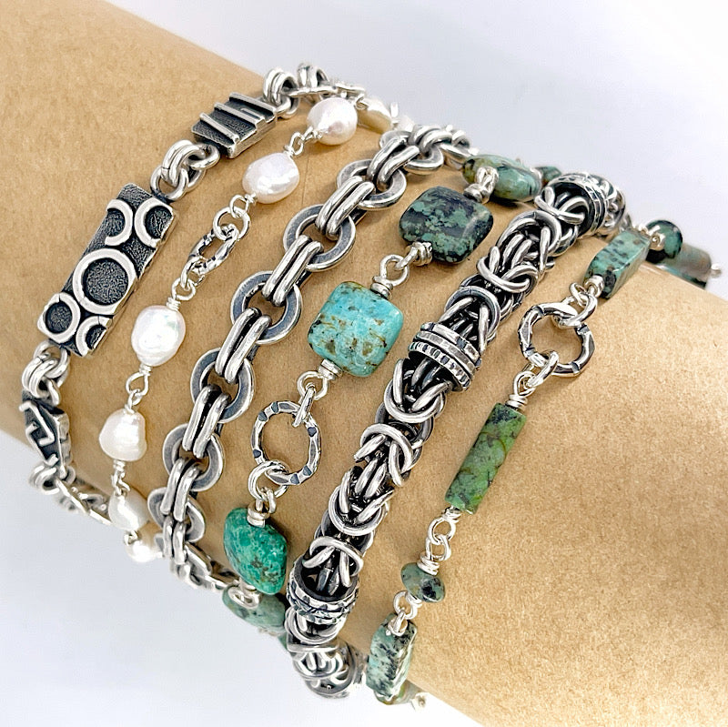 Sterling Bracelet Stack — 6 bracelets by Kristin Christopher