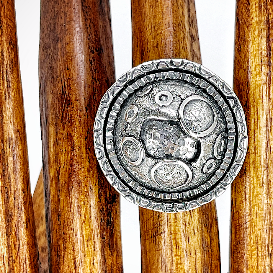 Top view of Sterling Silver Moon Ring by Kristin Christopher
