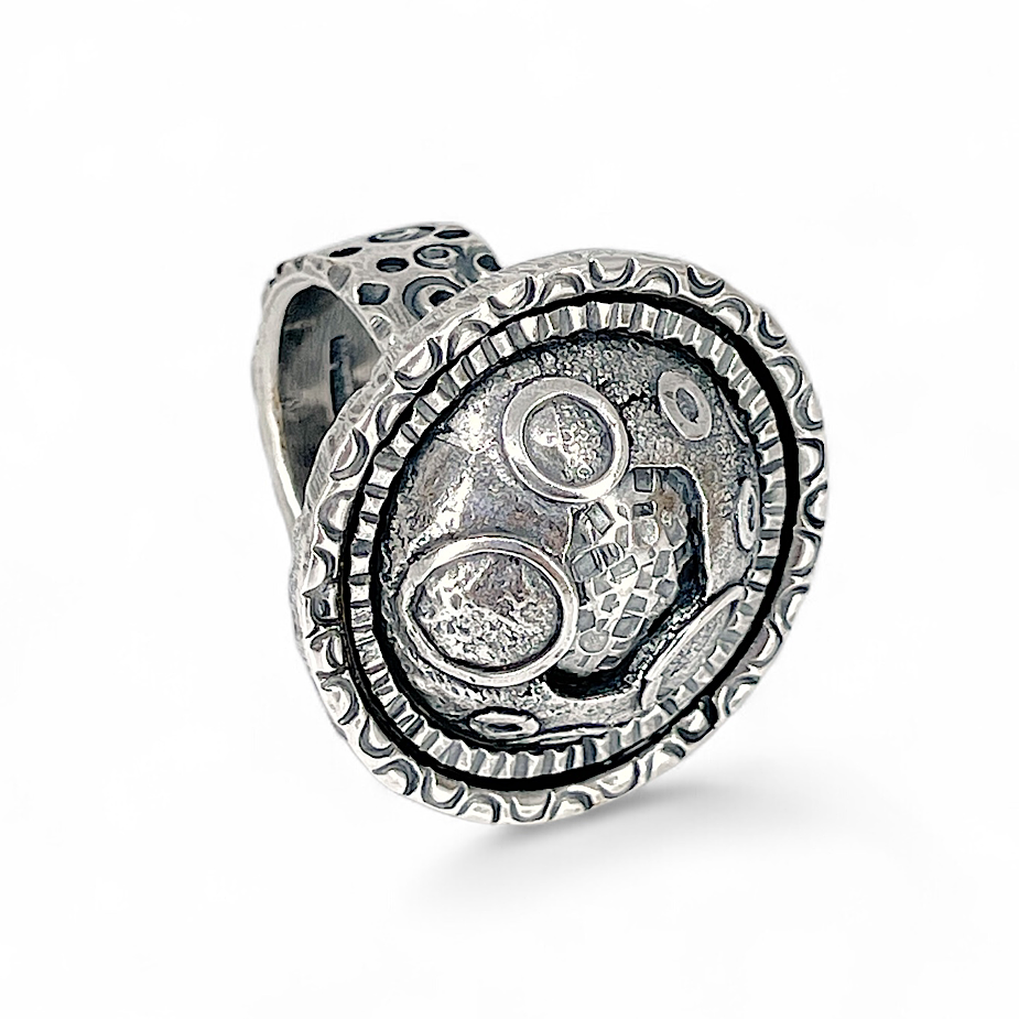 Sterling Moon Ring - front view by Kristin Christopher