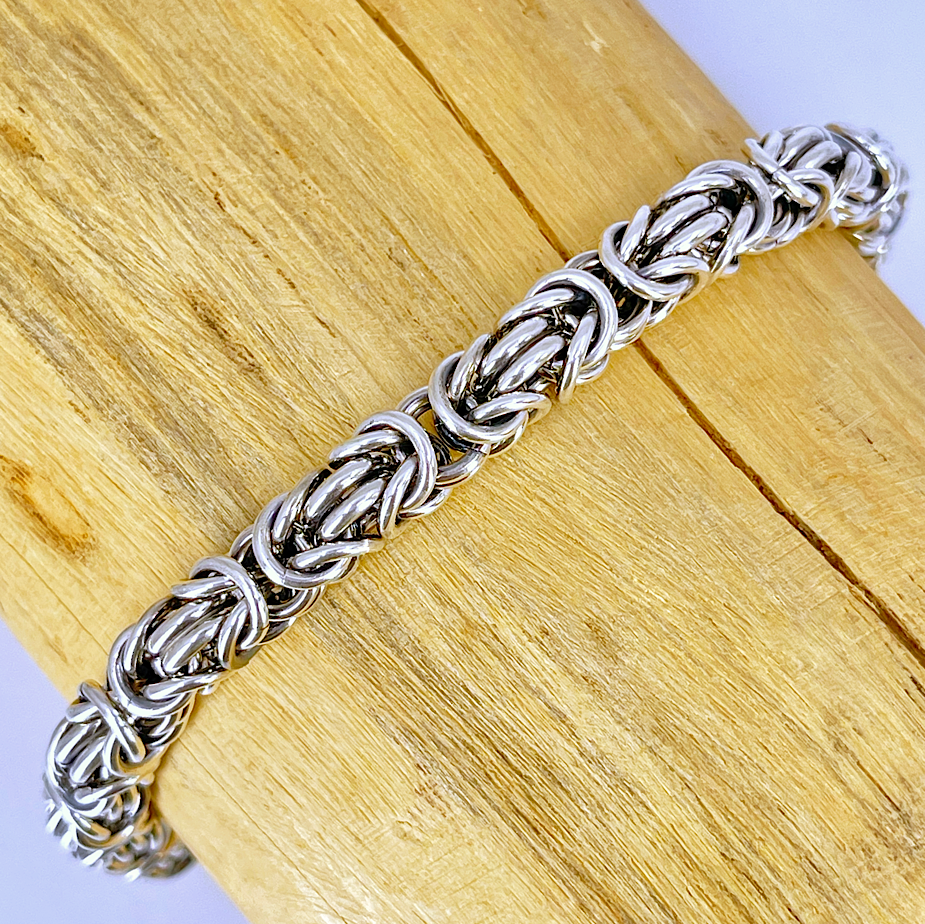Kristin Christopher's Sterling Silver Byzantine Chainmail Bracelet - view as worn