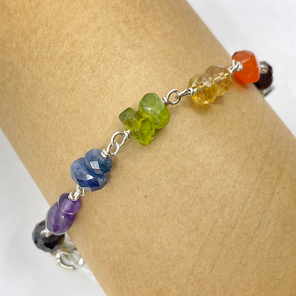 Kristin Christopher's Rainbow Gemstone Bracelet V 1 - view as worn