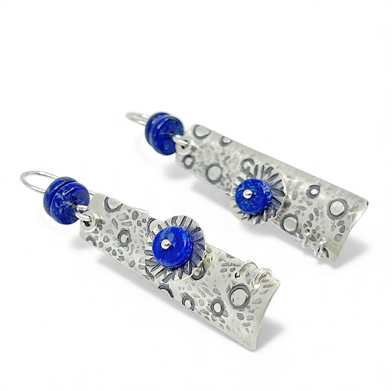 Sterling silver earrings with Lapis beads