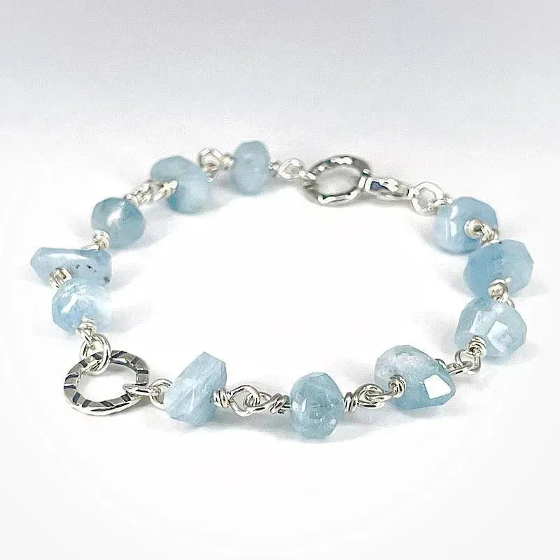 Sterling Silver Bracelet with Aquamarine - Kristin Christopher