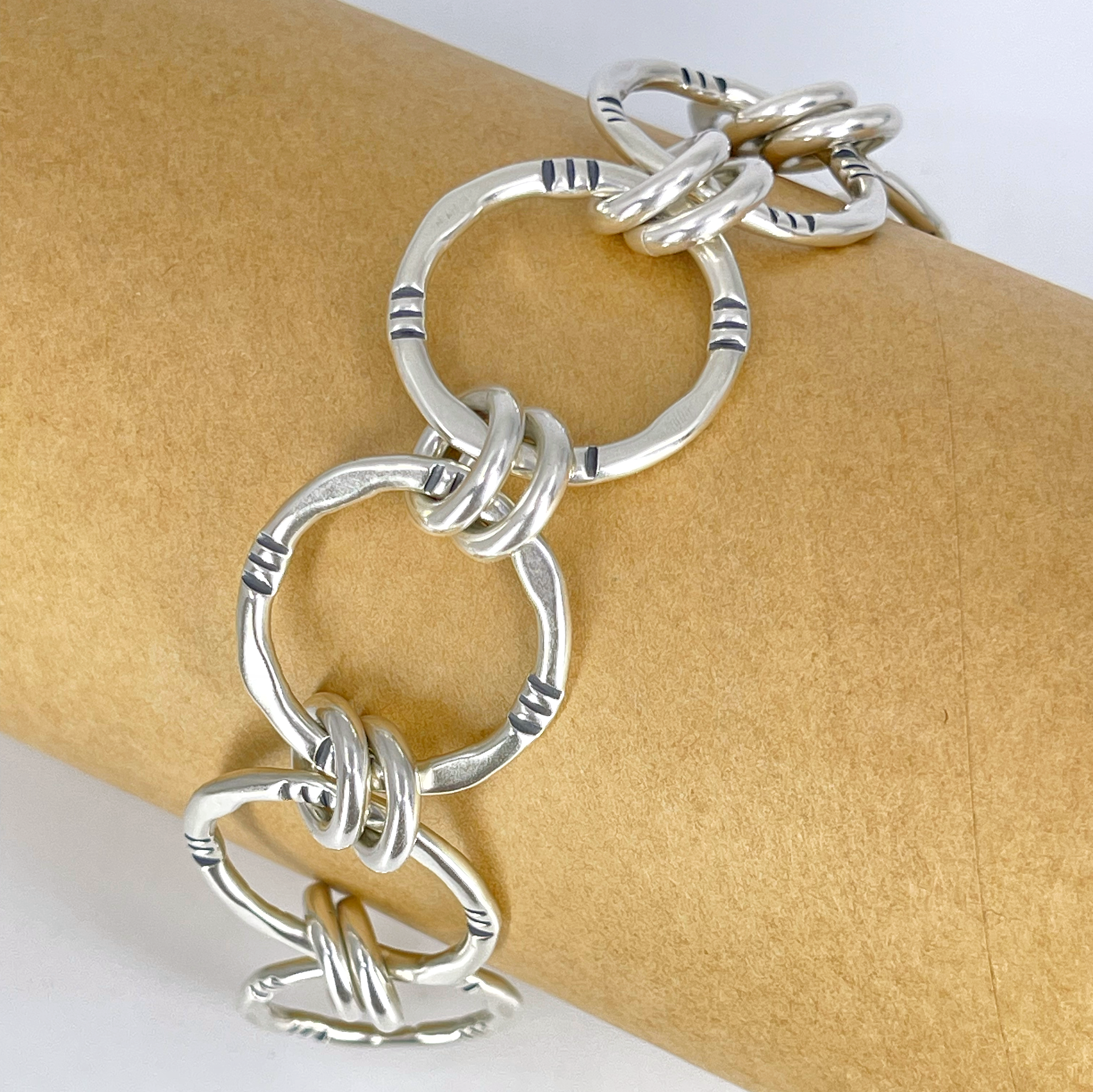 Sterling Chunky Chain Bracelet - view on wrist - by Kristin Christopher