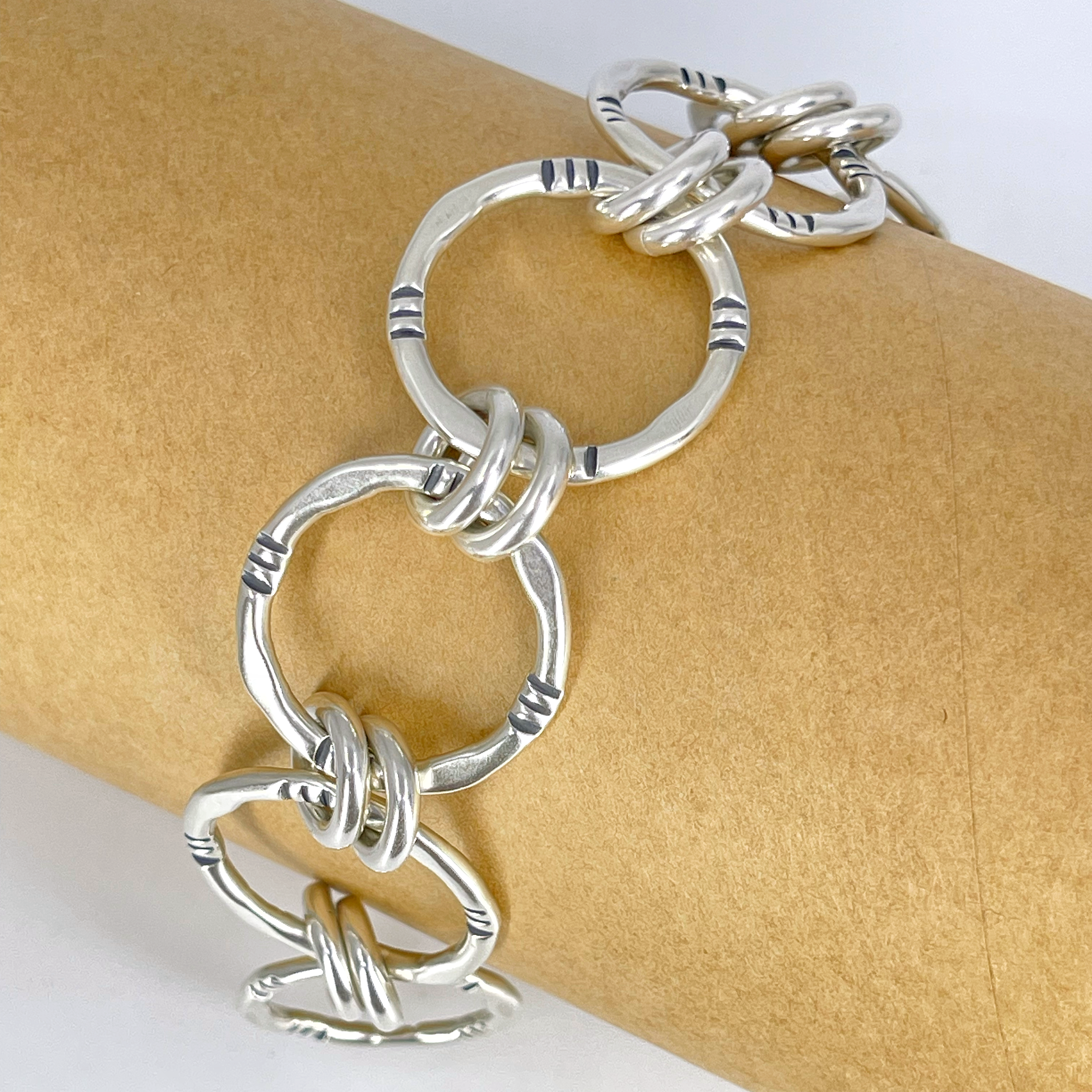 Sterling Chunky Chain Bracelet - view on wrist - by Kristin Christopher