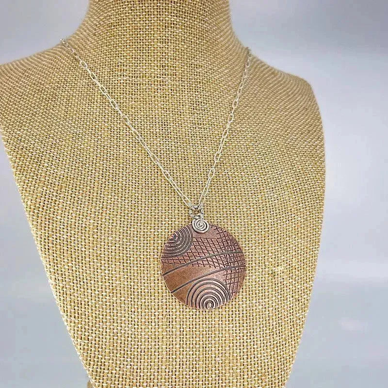 Copper Graphite Patina and Sterling Necklace - Kristin Christopher
