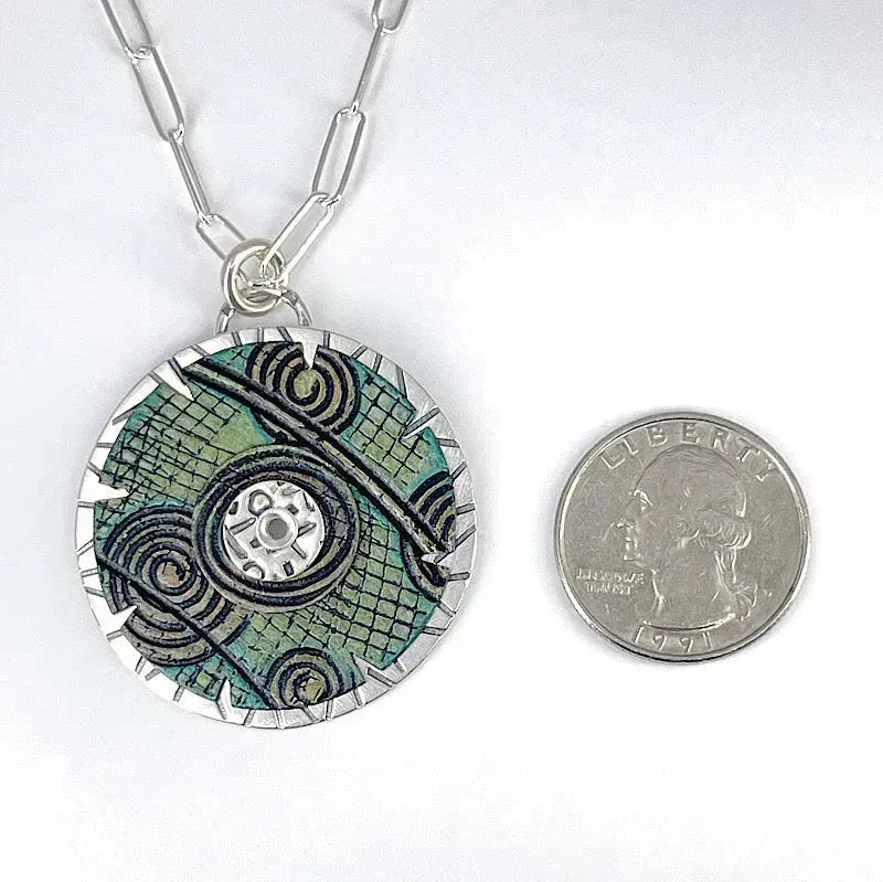 Green Copper and Sterling Silver Necklace - Kristin Christopher