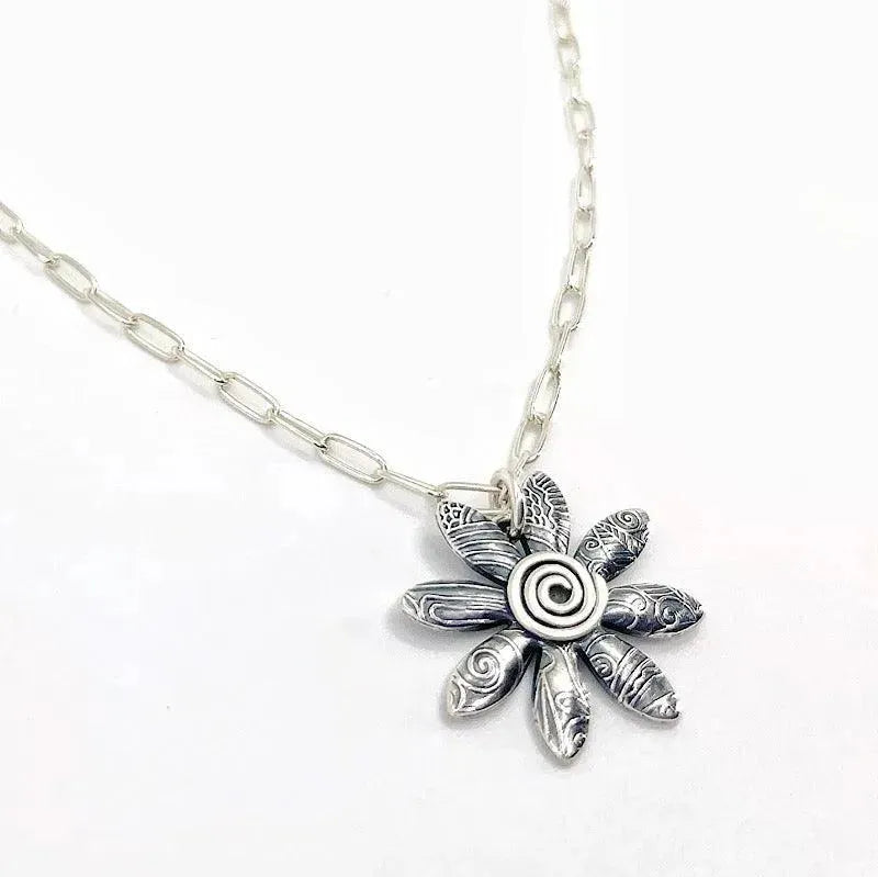 Sterling Flower Necklace - Medium - Kristin Christopher