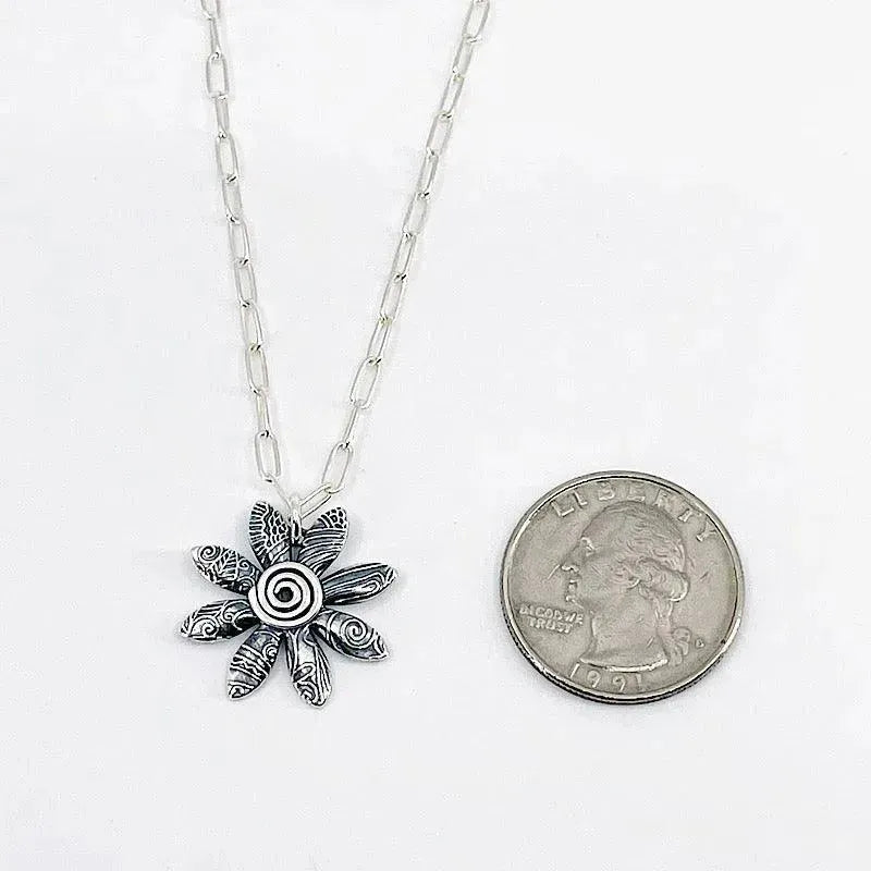 Sterling Flower Necklace - Medium - Kristin Christopher