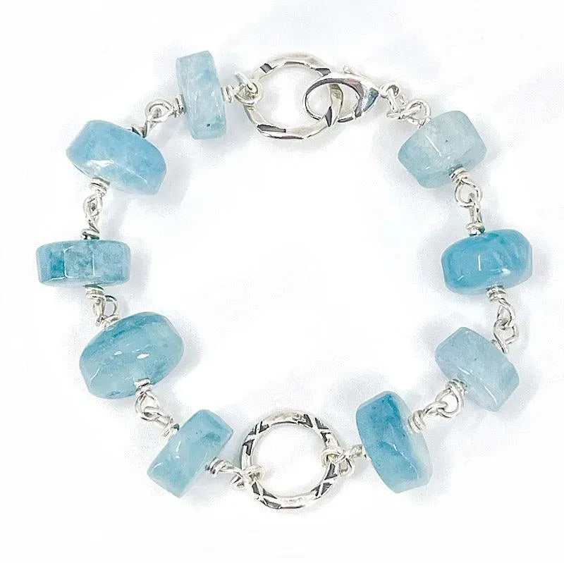 Sterling Silver Bracelet with Aquamarine - Kristin Christopher