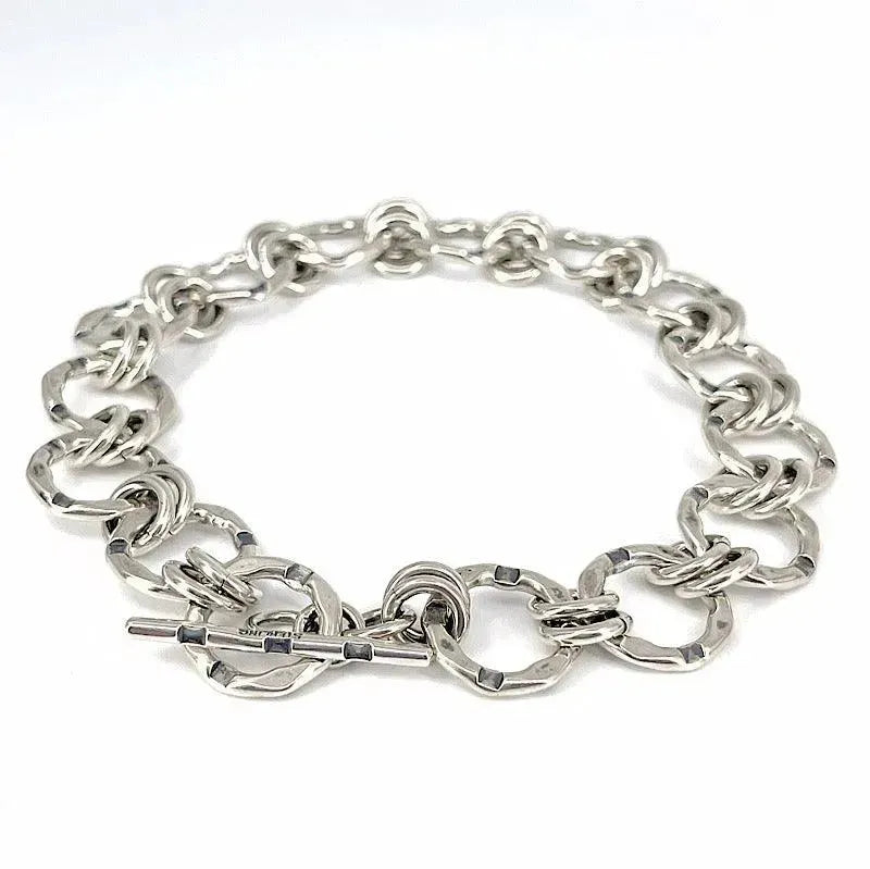 Sterling Silver Circles Bracelet with Rectangle Pattern - Kristin Christopher