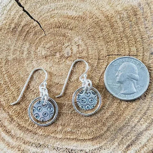 Sterling Silver Hand-Stamped Circles - Hoop Earrings - Kristin Christopher
