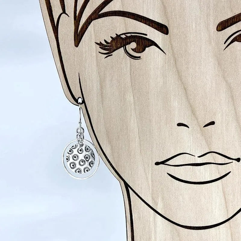 Sterling Silver Hand-Stamped Circles - Hoop Earrings - Lg - Kristin Christopher