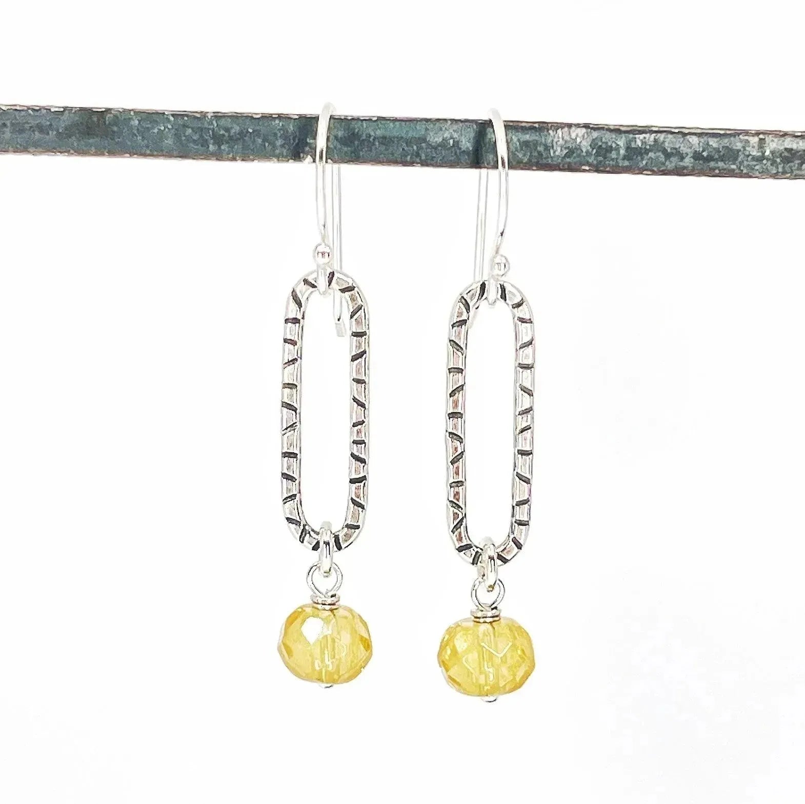 Sterling Silver Hoops with Citrine - Kristin Christopher