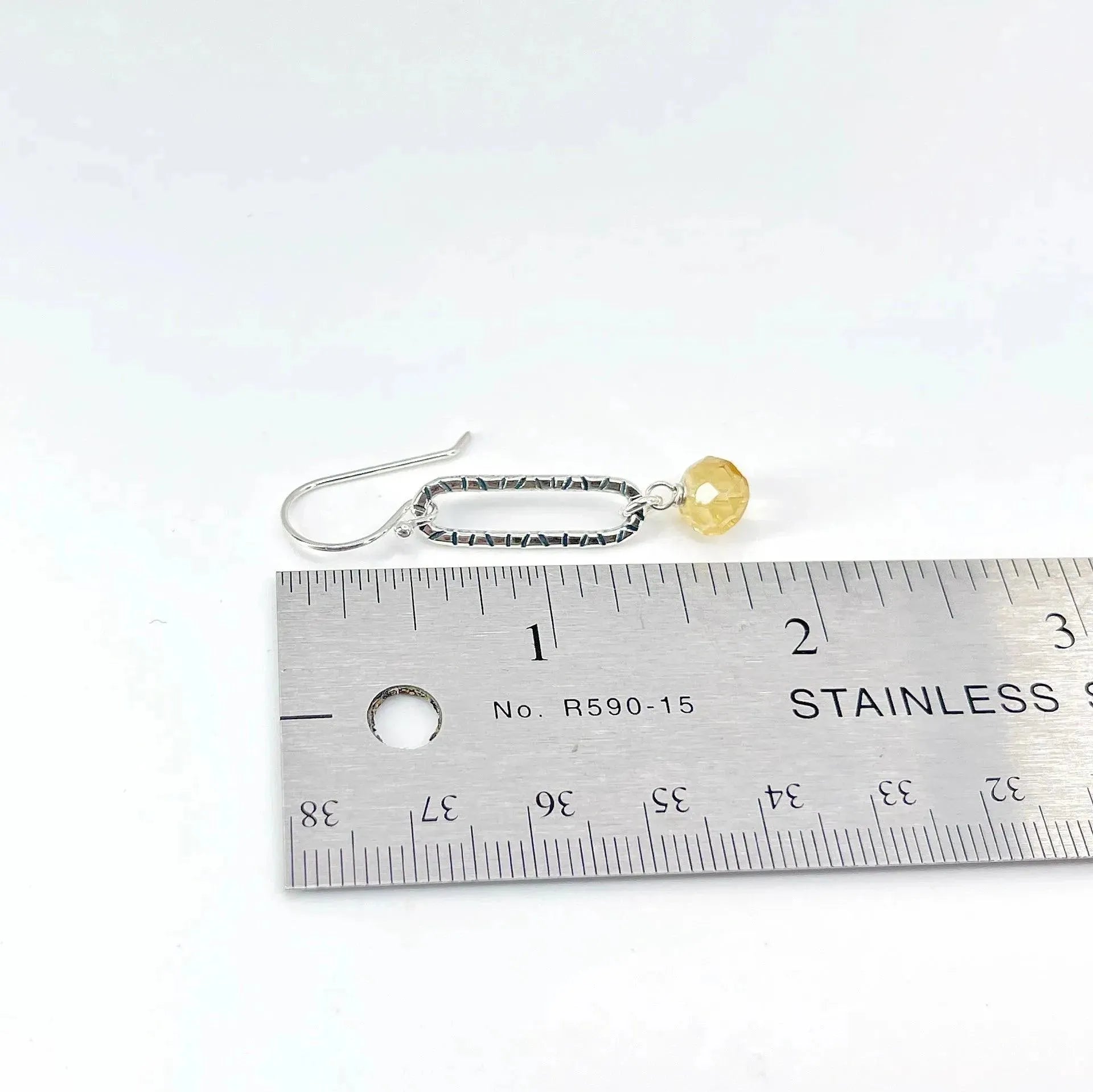 Sterling Silver Hoops with Citrine - Kristin Christopher