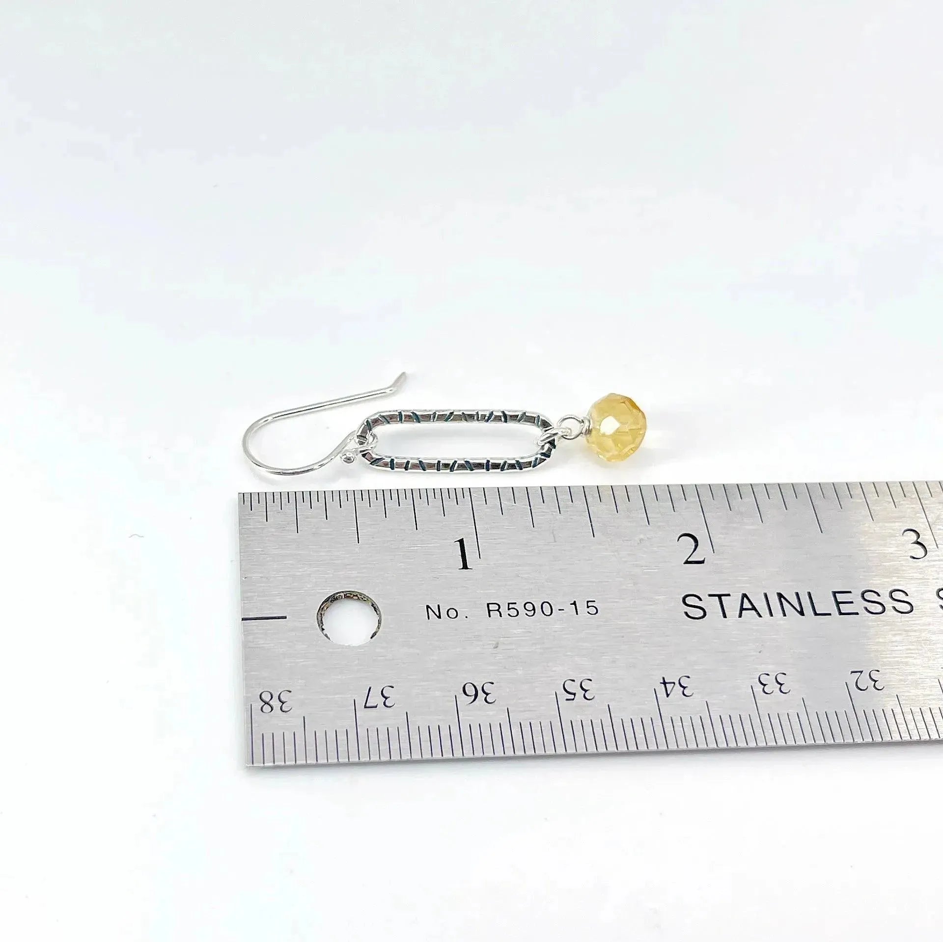 Sterling Silver Hoops with Citrine - Kristin Christopher