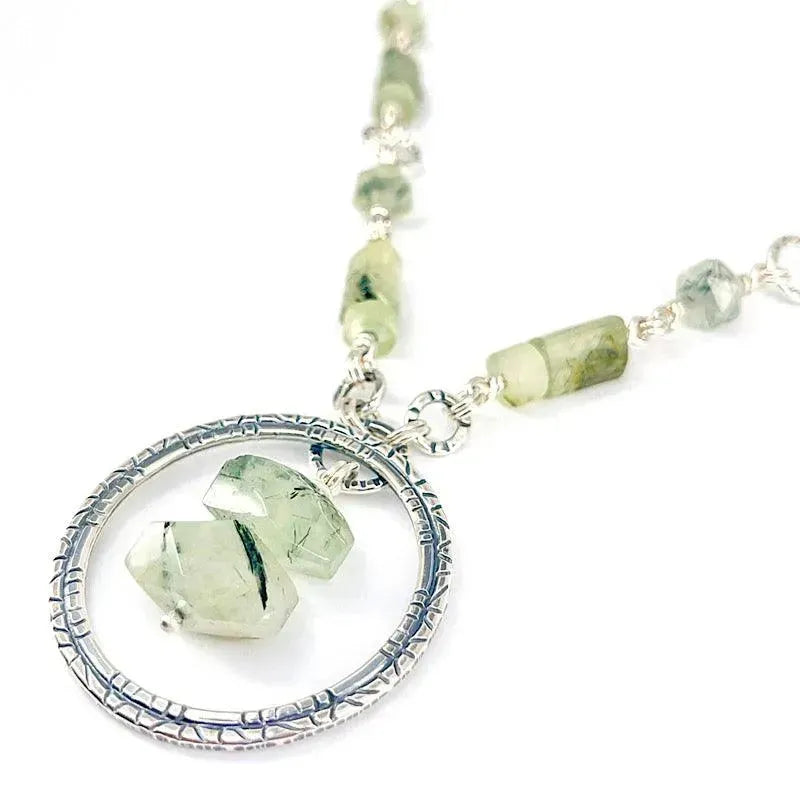 Sterling Silver Necklace with Prehnite - Kristin Christopher