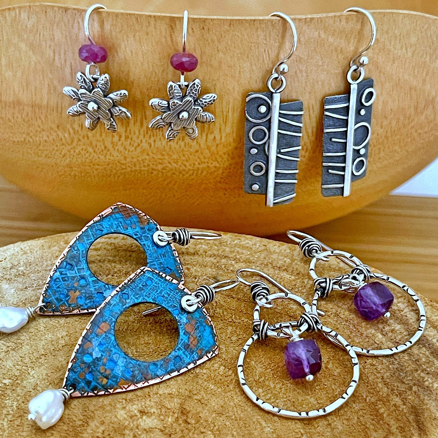 Earrings collection, multiple stylish earrings