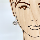 Sterling and Rose Quartz Earrings on model by Kristin Christopher