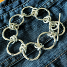 Sterling Chunky Chain Bracelet - with denim - by Kristin Christopher