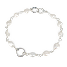Sterling Silver and Freshwater Pearl Bracelet by Kristin Christopher - front view