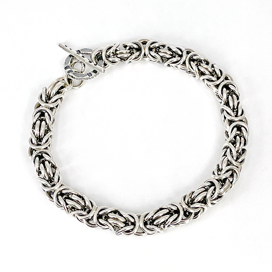 Top view - Sterling Silver Byzantine Chainmail Bracelet by Kristin Christopher
