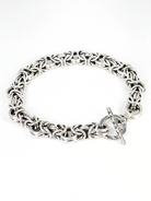 Sterling Silver Byzantine Chainmail Open Weave Bracelet full view by Kristin Christopher