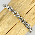 Sterling Silver Byzantine Chainmail Open Weave bracelet - view as worn - by Kristin Christopher