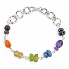 Rainbow Gemstone Bracelet V 1 - top view - by Kristin Christopher