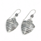 Pair of textural silver triangle earrings