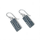 Sterling Silver earrings with a black patina and bright lines