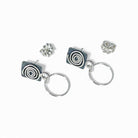 Sterling silver post hoop earrings with earring backs