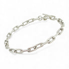Sterling silver oval link chain close up view