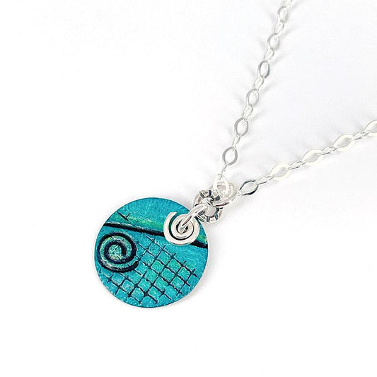 Aqua Copper and Sterling Silver Necklace - Kristin Christopher