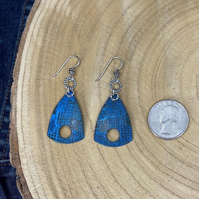 Blue Patina and Sterling Silver Earrings - Kristin Christopher