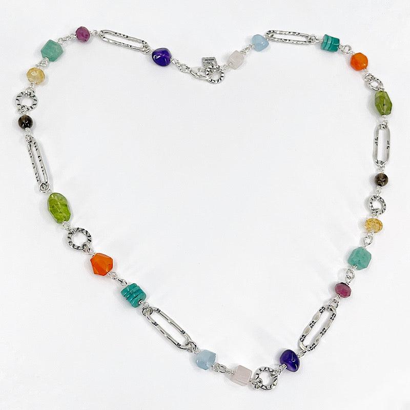 Colorful Sterling Silver Necklace with Gemstones - Kristin Christopher