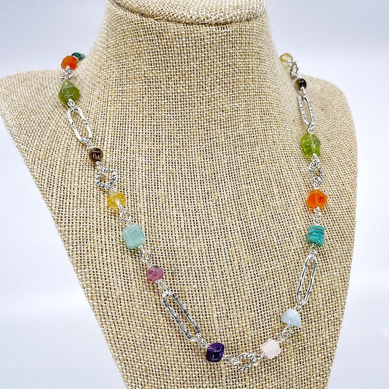 Colorful Sterling Silver Necklace with Gemstones - Kristin Christopher
