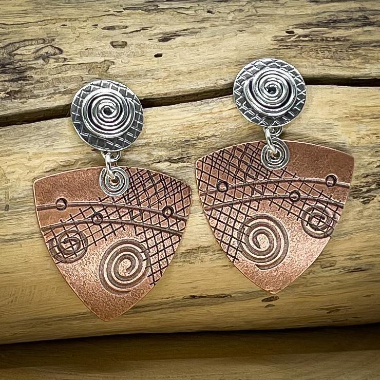 Copper and Sterling Earrings - Kristin Christopher