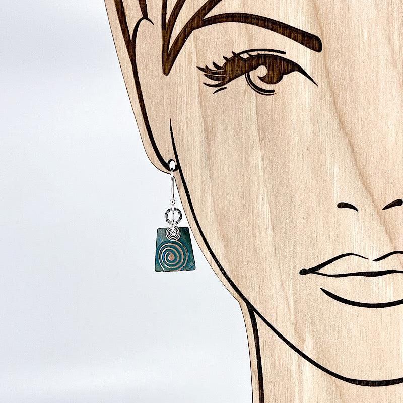Copper Blue Patina and Sterling Earrings - Kristin Christopher