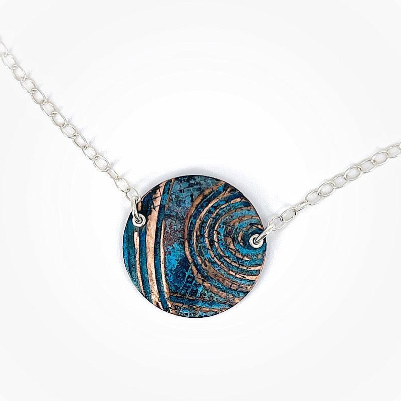 Copper Blue Patina and Sterling Necklace - Kristin Christopher