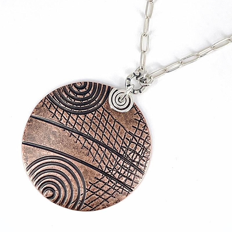 Copper Graphite Patina and Sterling Necklace - Kristin Christopher