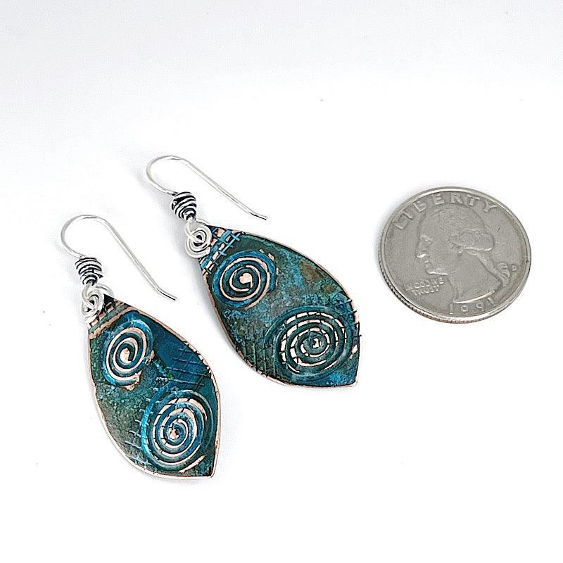 Copper Patina and Sterling Earrings - Kristin Christopher