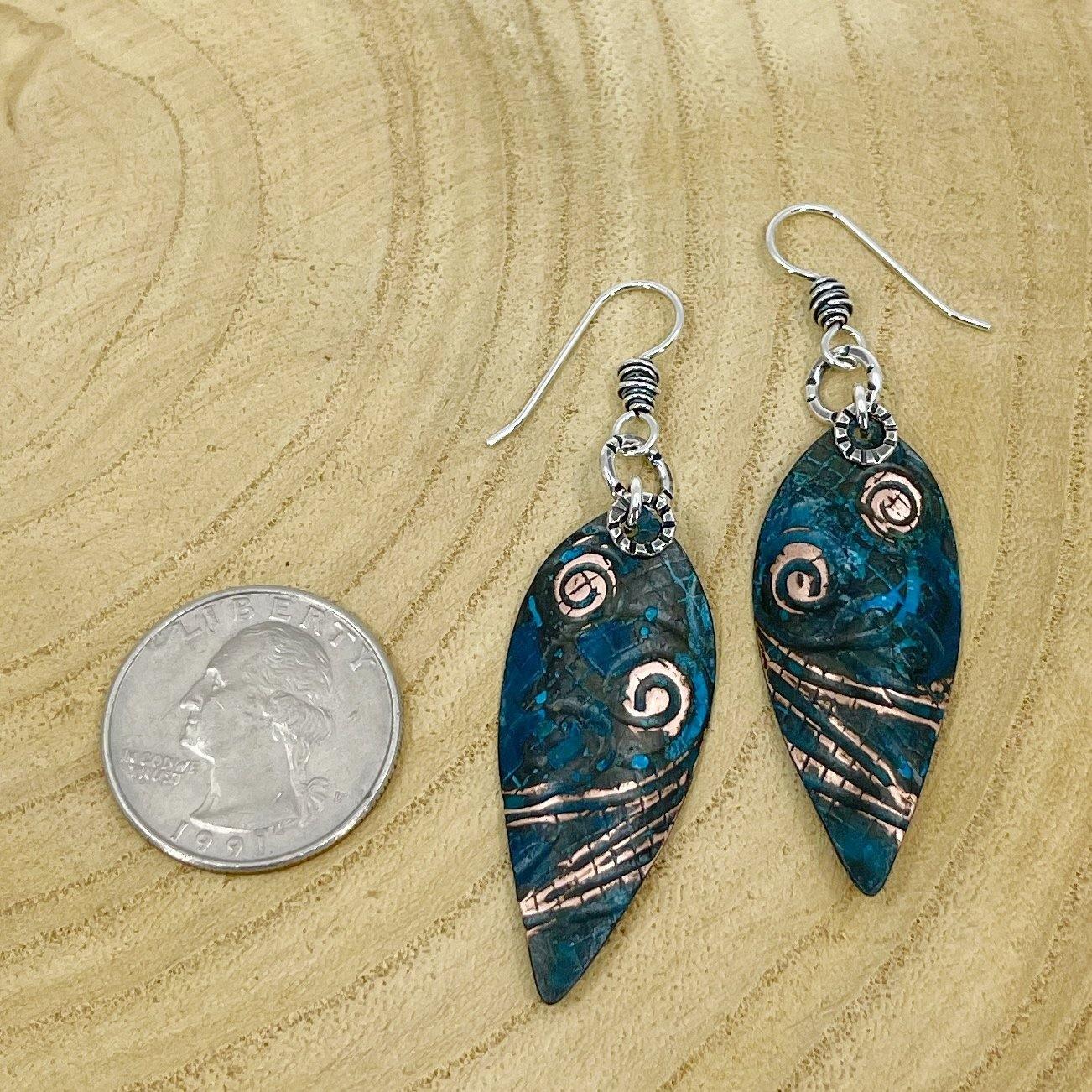 Copper Patina and Sterling Earrings - Kristin Christopher