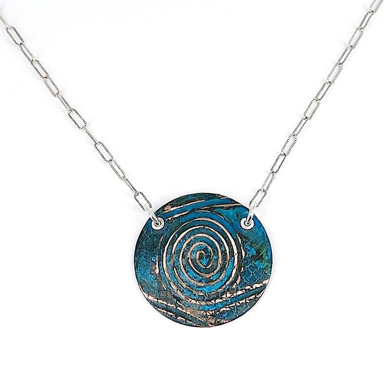 Copper Patina and Sterling Silver Necklace - Kristin Christopher