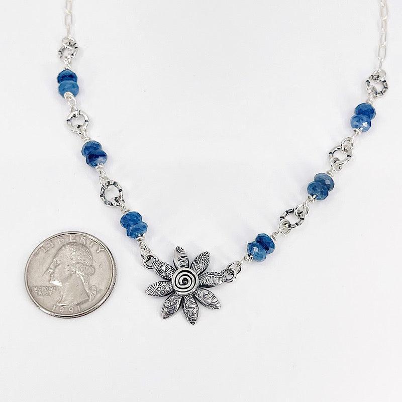 Flower Necklace with Kyanite - Kristin Christopher