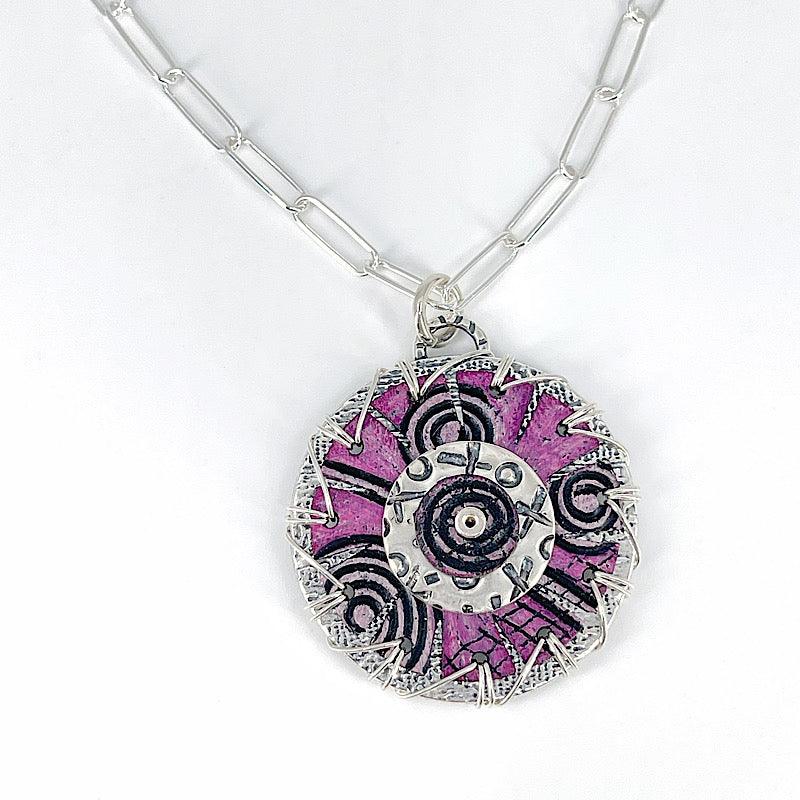 Pink Copper and Sterling Silver Necklace - Kristin Christopher