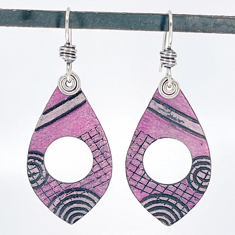 Pink Copper Earrings with Sterling Silver Accents - Kristin Christopher