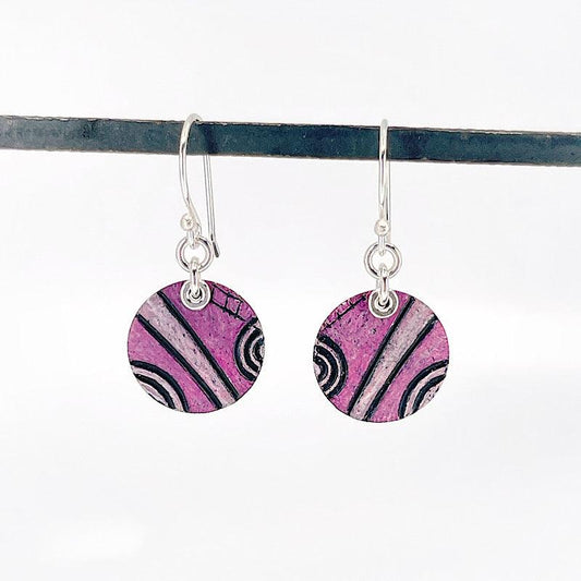 Pink Copper Earrings with Sterling Silver Accents - Kristin Christopher