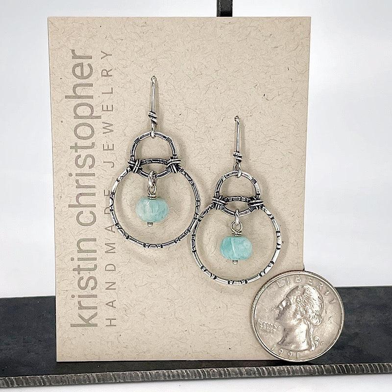 Sterling Hoop Earrings with Amazonite - Kristin Christopher