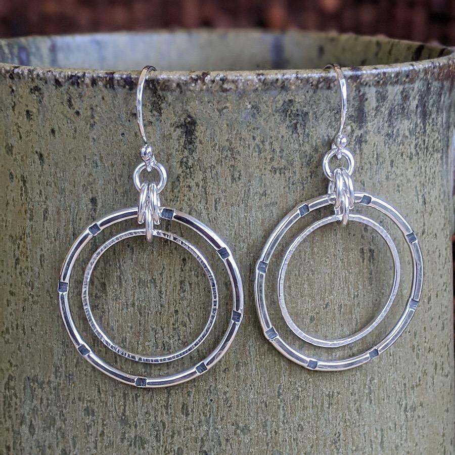 Sterling Silver Double Hoop Earrings - Medium - Kristin Christopher